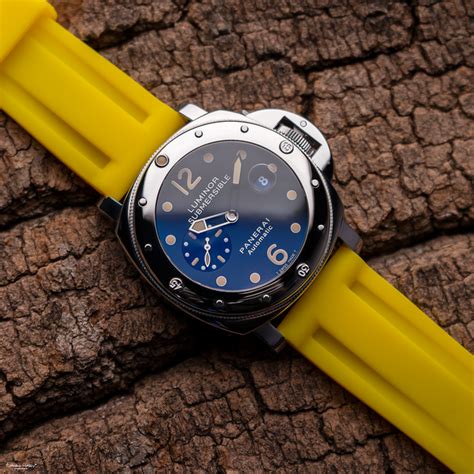 panerai strap light yellow brown|Panerai Yellow Rubber Strap 24/22 .